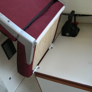 Helm seat folds forward