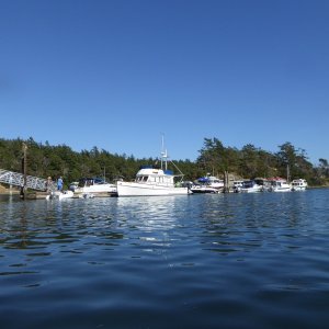 The outer dock was full, but not with 40+ foot party yachts as I expected