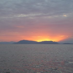 Looking across to Saturna Island Sunday night just after sunset.