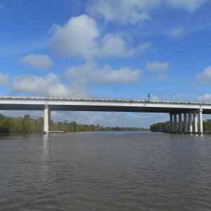Media 'I 10 bridge.  From here up river things get primitive and beautiful.' in album 'Sabine light house (abandoned).'