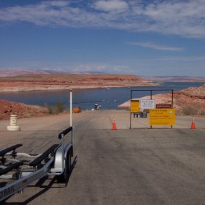 Long walk up the boat ramp with the lake this low.