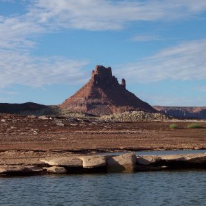 This is from where we anchored just north of Castle Butte Saturday night 8-31-13.
