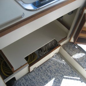 Galley shelf and access door closed
