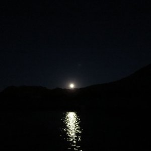 Moon coming up while anchored at the Rincon Thursday night 9-19-13