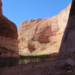 Looking up at the end of Iceberg Canyon Monday morning 9-23-13