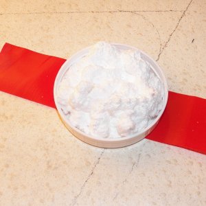Here is how the through hull metal fasteners were insulated.  Foam was shot into a plastic jar lid.