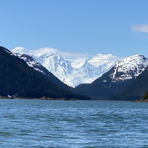 Fairweather mountain range from dundas bay