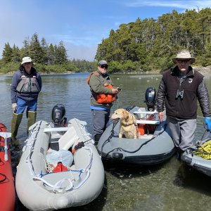 Exploring the Mirror Harbor tidal sloughs in the kaboats