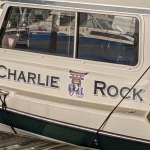 Media 'C co, 1st Battalion 187th Airborne Regimental Combat Team' in album 'Charlie Rock gets her name.  it's all in the prep!  I had never used the "wet install" method for boat or truck decals.   What a breeze.  Not a single bubble, even where they had been shipped, or stored with wrinkles.  The bigger the squeegee the better.  And painters tape for location marking.  2 hours of prep ( port and starboard name rapes, 187th aarct decals on both side and cabin door, port of call on stern, and registration on both sides of bow).  An hour to dry, and 45 mins of tape and backing removal.'