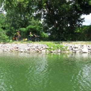 9 Passing bikers on canal