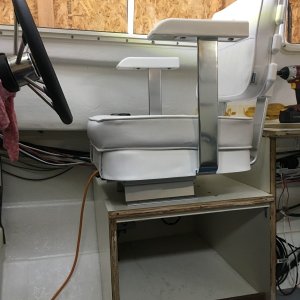 Throttles and ignition have to move forward 6 inches, need to drop the chair base about 6 inches and 2 more inches clearance aft of the chair.