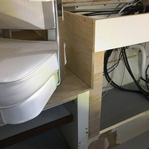 Had to move the cabinet doors aft and cut about 1.5 inches off of them.