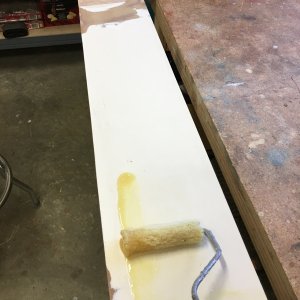 Laminating the front panel.
