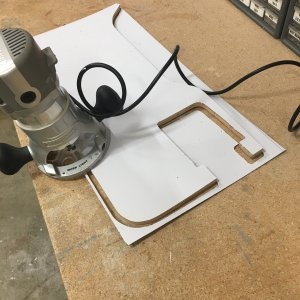 Laminating the throttle shelf.