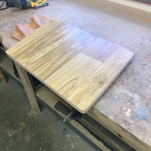 This is the piece where the driver's feet rest. It's going to be easier to keep clean then the old white Starboard piece that was there.