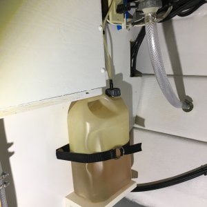 Remounted the Wallis stove diesel jug.
