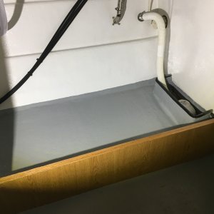 Under the sink.