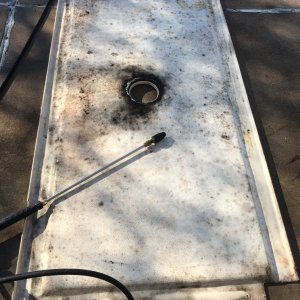 Media 'Bottom of the cockpit floor as I pressure wash it' in album 'Side step removed'