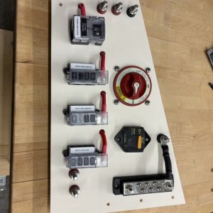 Upgraded transom electrical panel (front)