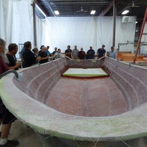 Venture 26 in the mold. 8 layers of biaxial.