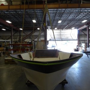 One of the few non-C-dory hulls being built