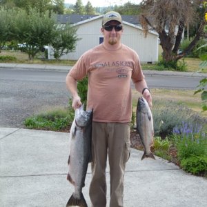 kid and I with a quick limit, the small one is 24"