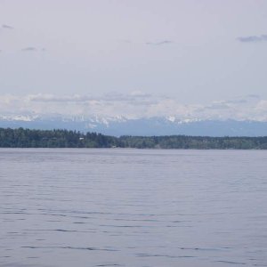 Olympic Mountains on Sunday cruise home