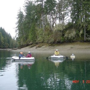Rowing in Jarrell Cove
 Larry & Cathy (C-YA)
   Robbi (C-RUN)