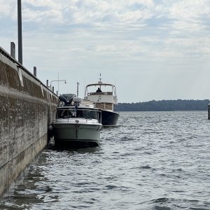Mystery Girl in Old Hickory Lock, with \"Next Adventure\" pulling in behind him