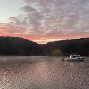 Hickory Creek Sunrise over Mystery Girl