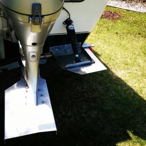 Homemade permatrim offset to avoid hitting enlarged trim tab