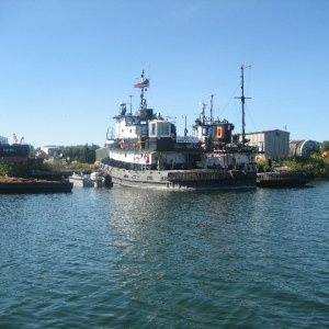 Media 'Working tugs along the Cheboygan River' in album 'Swing Bridge at Alanton on the Crooked River'