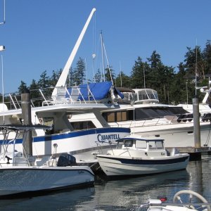 Media 'This guy had a 19 footer as his dingy.' in album 'Meet Hank on Sea Skipper north of Orcas. One heck of an outfitted boat.'