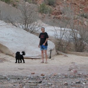 Marie (thisaway) and Angel the black poodle