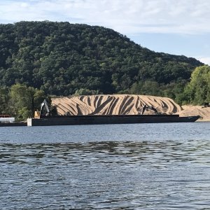 This is what they do with the sand that is dredged up.  New playground for boaters!