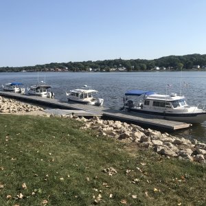 Docked on the free courtesy dock at LaClaire IA