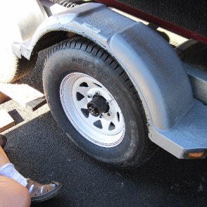 New Rim and Tire Bolted On