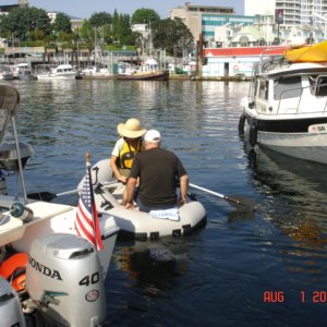 There goes Jan & Stacy
(C-CHANGE) trying out the
Alaskan Series dinghy