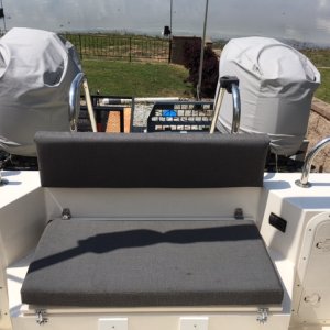 Added cushioned backrest using plastc board and sunbrella