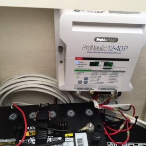 Media 'Replaced two start and one house battery with AGM\'s and added second house AGM' in album 'Tomcat certified towing weight of boat and trailer at 9300lbs. Does not include tongue weight which at 10% would be around 10,200 lbs total'