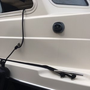 I install/add my side fenders through the windows using a marine tab and slot mount. Only takes seconds and no need to leave helm