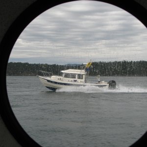 View through the Marinaut port hole.