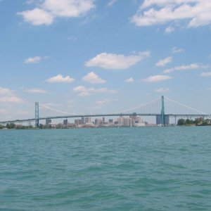 (C-batical) Ambassador Bridge, Detroit, MI, linking U.S.A. with Canada
