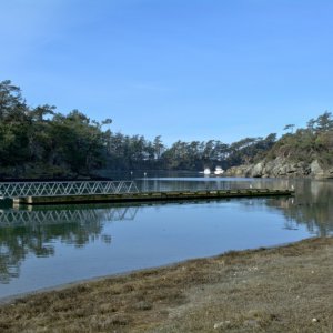 A state park dock in Mud Bay for the winter. Anyone know which one this is?
