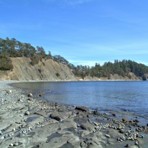 Walking on the beach around the outside back to Fox Cove at low tide