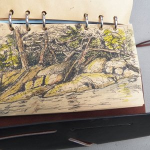 A sketch of the shoreline from my anchorage.