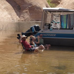 Mike, Kati & Ron  trying to stay cool at Oak canyon - LIFE IS GOOD