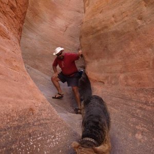 The fun of narrow slot canyons