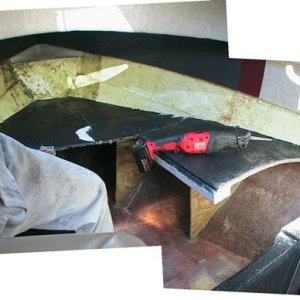 tearing out the first plan (additional fuel tank was first here) and going in with a new arrangement of the under-berth area of the Classic :0) ... the water tank and storage plan instead