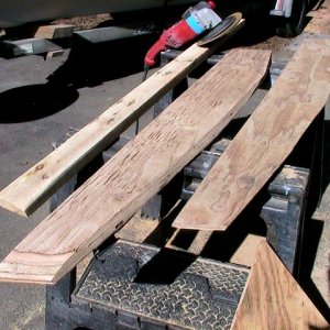 shaping all the pieces with a 9 inch sander and 30 grit - i think